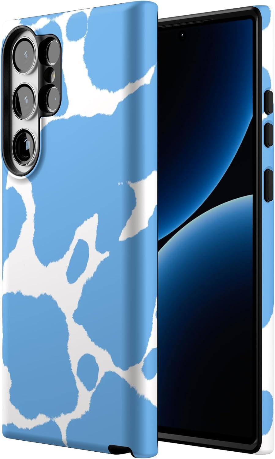 imageCasely Galaxy S23 Ultra Case Nantucket Cottage Blue Hydrangea Essential Slim DualLayer Protective DesignCurrent MOOd Light Blue Cow Print