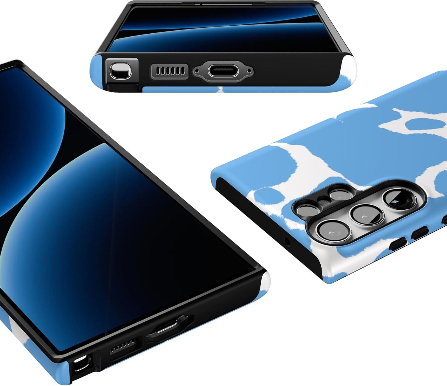 imageCasely Galaxy S23 Ultra Case Nantucket Cottage Blue Hydrangea Essential Slim DualLayer Protective DesignCurrent MOOd Light Blue Cow Print