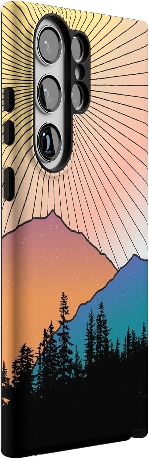 imageCasely Galaxy S23 Ultra Case Nantucket Cottage Blue Hydrangea Essential Slim DualLayer Protective DesignGolden Hour Mountain Sunset