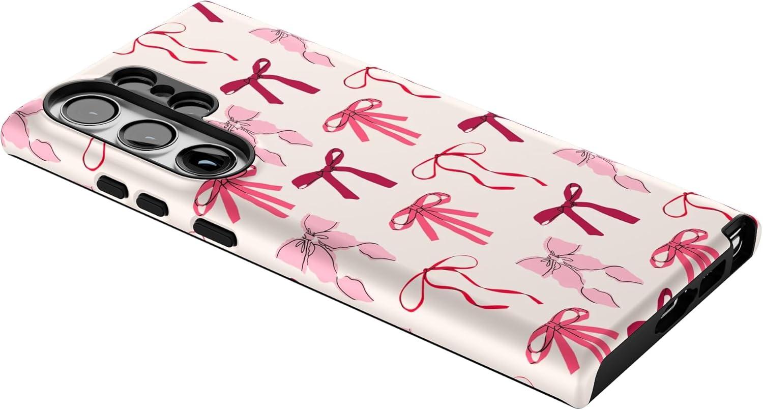 imageCasely Galaxy S23 Ultra Case Nantucket Cottage Blue Hydrangea Essential Slim DualLayer Protective DesignLover Girlie Pink Bows