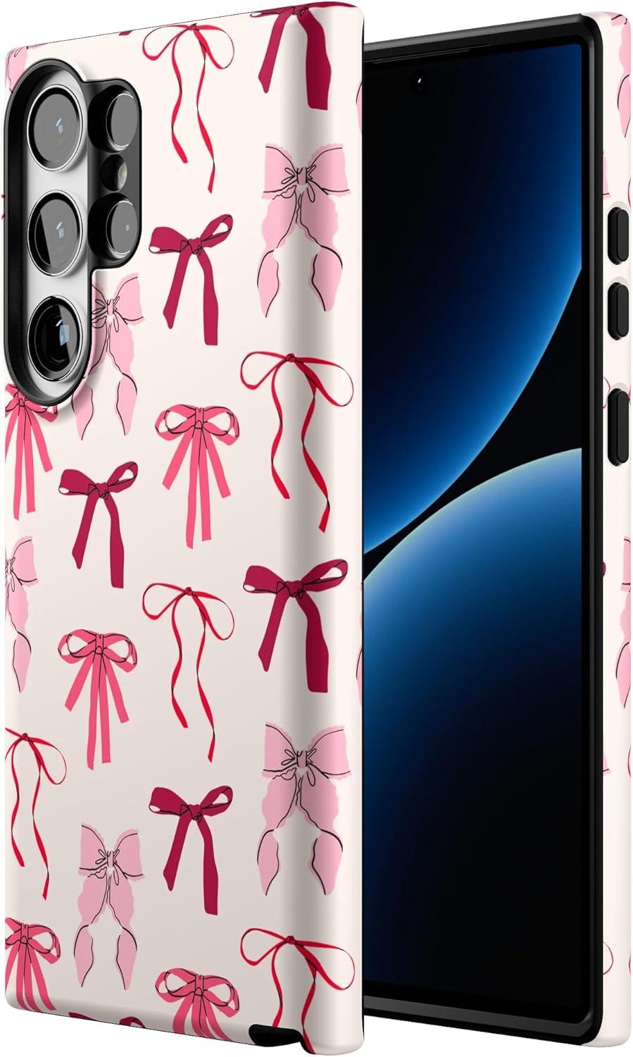 imageCasely Galaxy S23 Ultra Case Nantucket Cottage Blue Hydrangea Essential Slim DualLayer Protective DesignLover Girlie Pink Bows