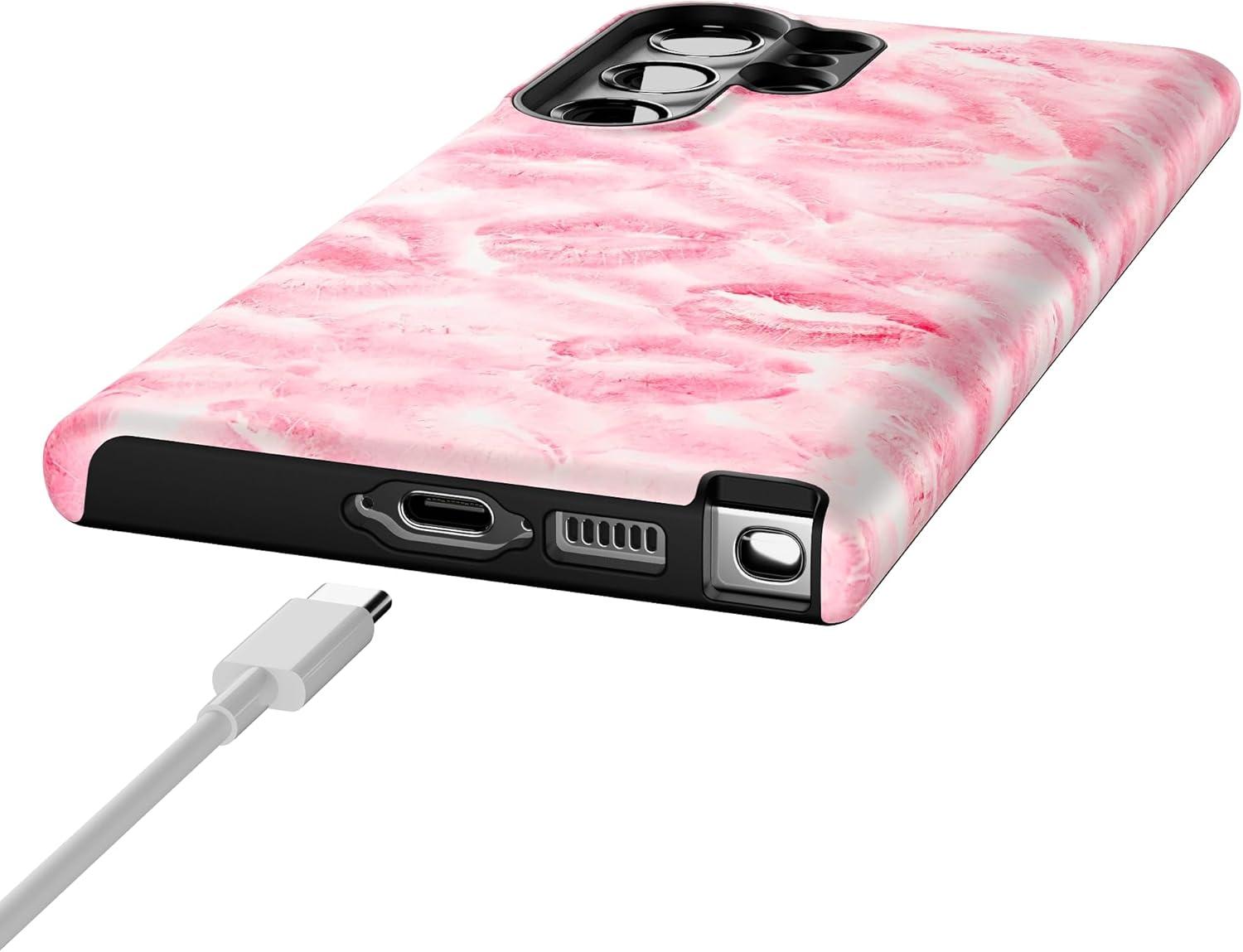 imageCasely Galaxy S23 Ultra Case Nantucket Cottage Blue Hydrangea Essential Slim DualLayer Protective DesignSealed with a Kiss Pink Lipstick