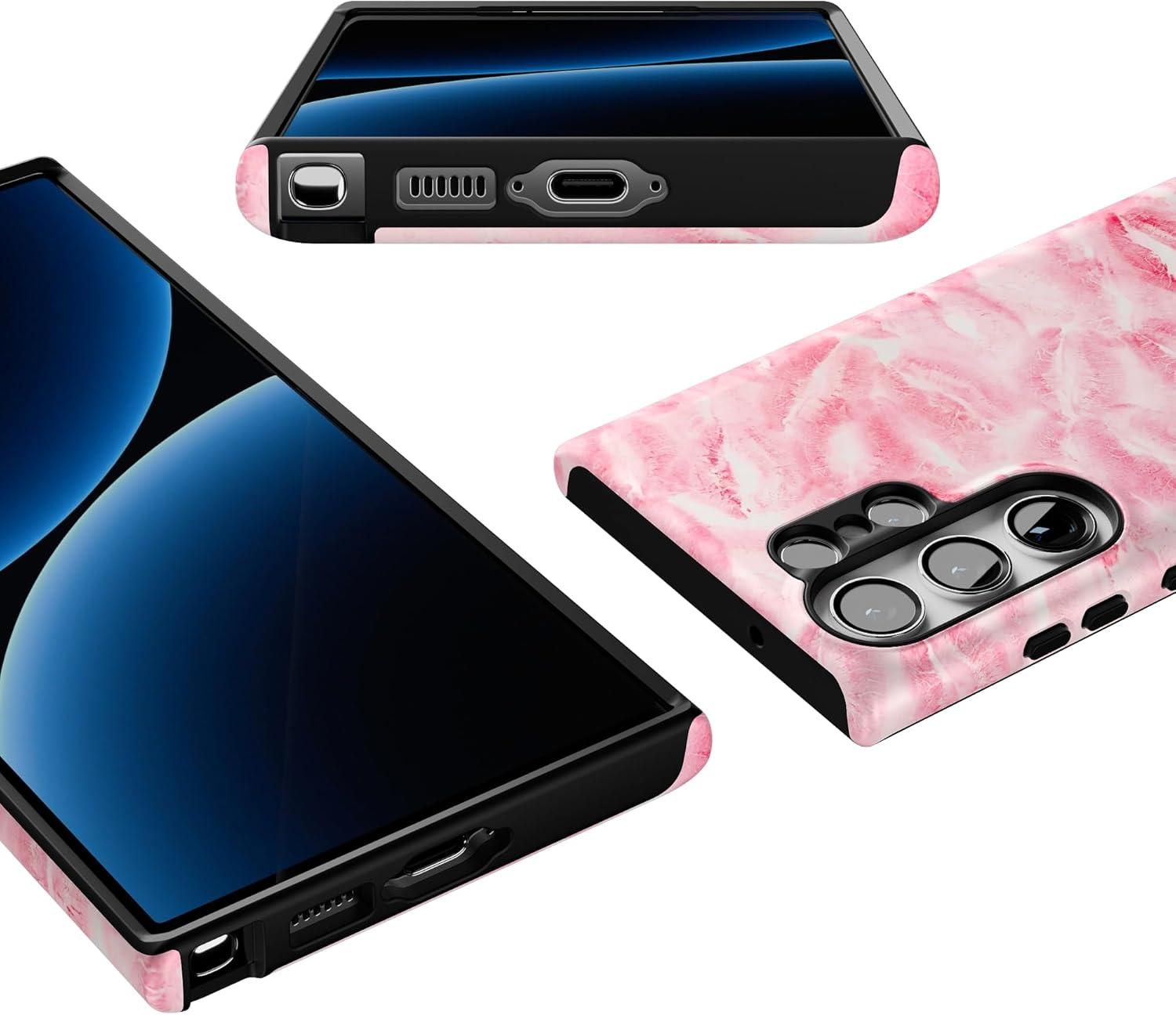 imageCasely Galaxy S23 Ultra Case Nantucket Cottage Blue Hydrangea Essential Slim DualLayer Protective DesignSealed with a Kiss Pink Lipstick