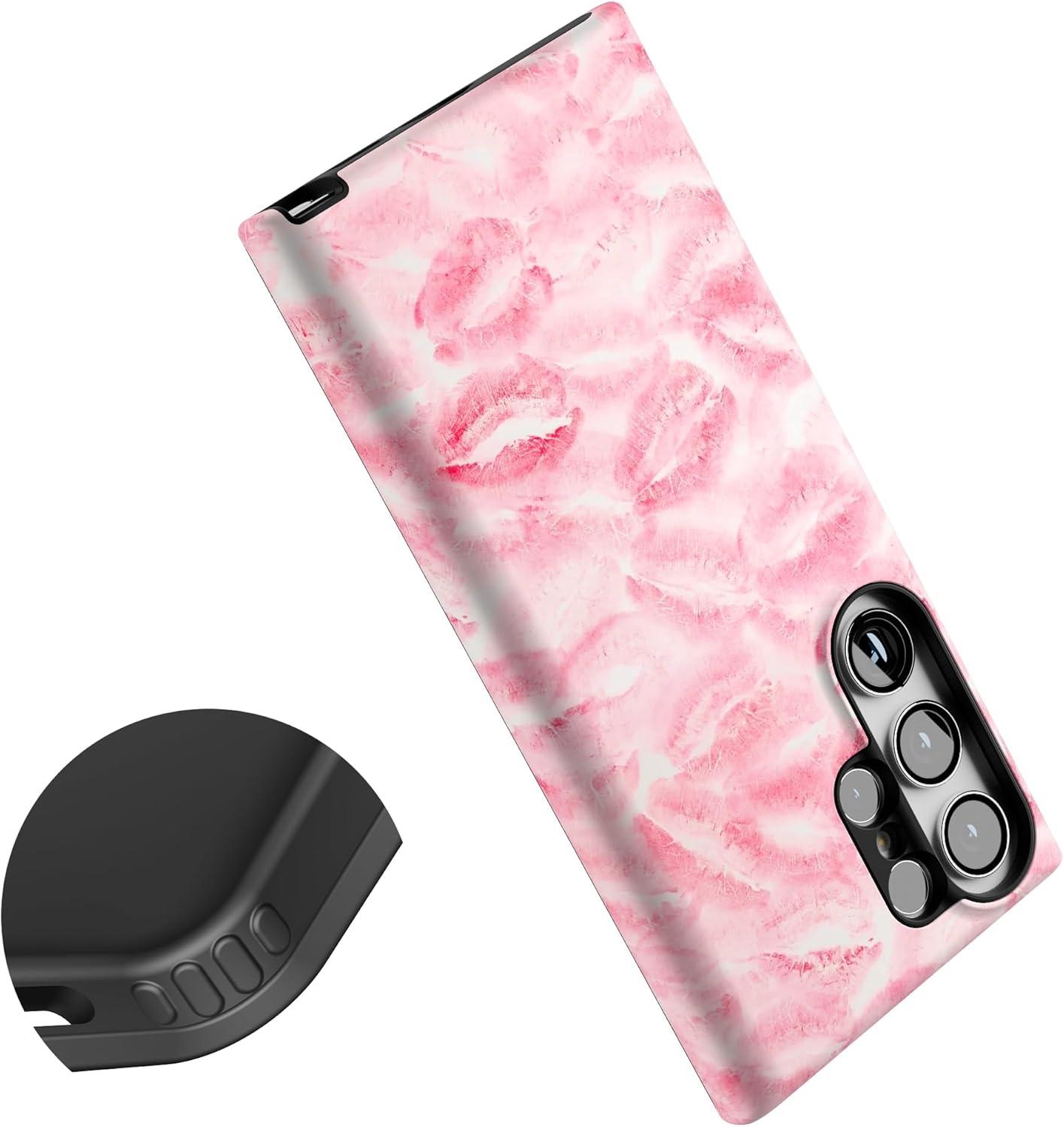 imageCasely Galaxy S23 Ultra Case Nantucket Cottage Blue Hydrangea Essential Slim DualLayer Protective DesignSealed with a Kiss Pink Lipstick