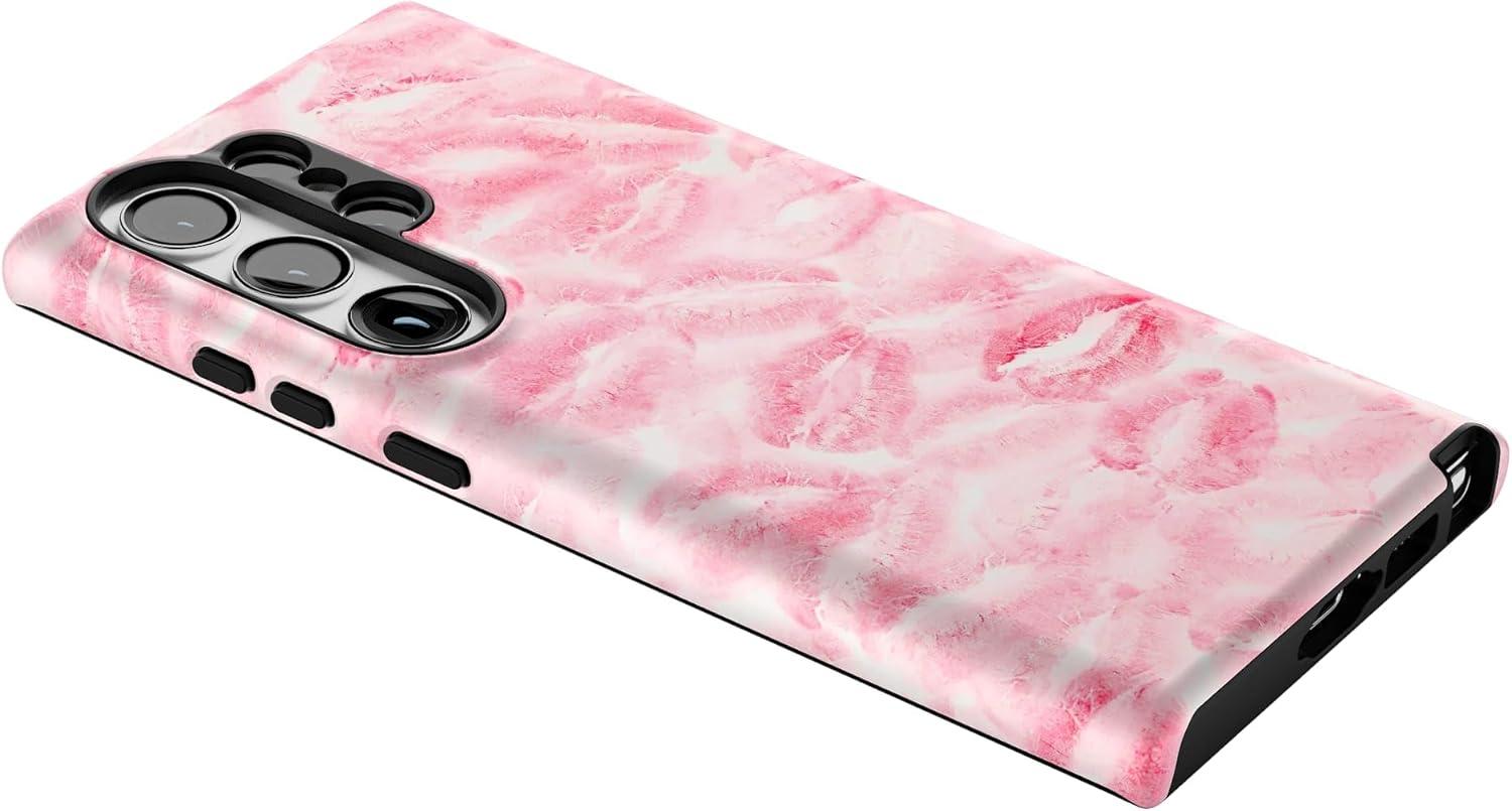 imageCasely Galaxy S23 Ultra Case Nantucket Cottage Blue Hydrangea Essential Slim DualLayer Protective DesignSealed with a Kiss Pink Lipstick