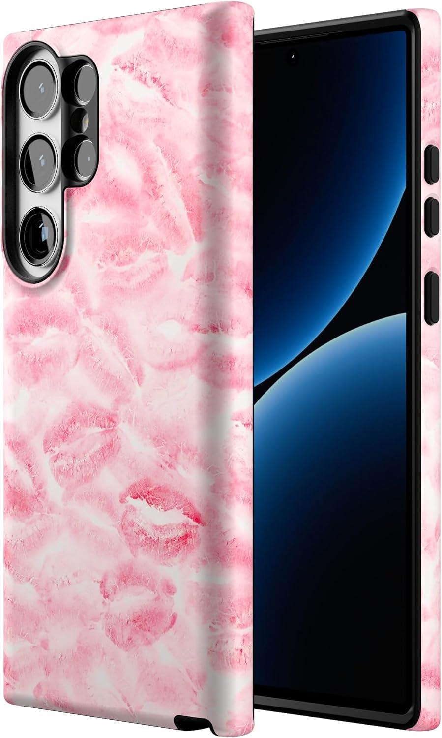 imageCasely Galaxy S23 Ultra Case Nantucket Cottage Blue Hydrangea Essential Slim DualLayer Protective DesignSealed with a Kiss Pink Lipstick