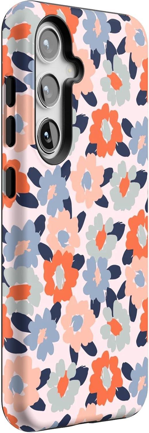 imageCasely Galaxy S24 Case Tuscan Tiles Dolce Vita Essential Slim DualLayer Protective DesignField of Flowers Pastel Floral