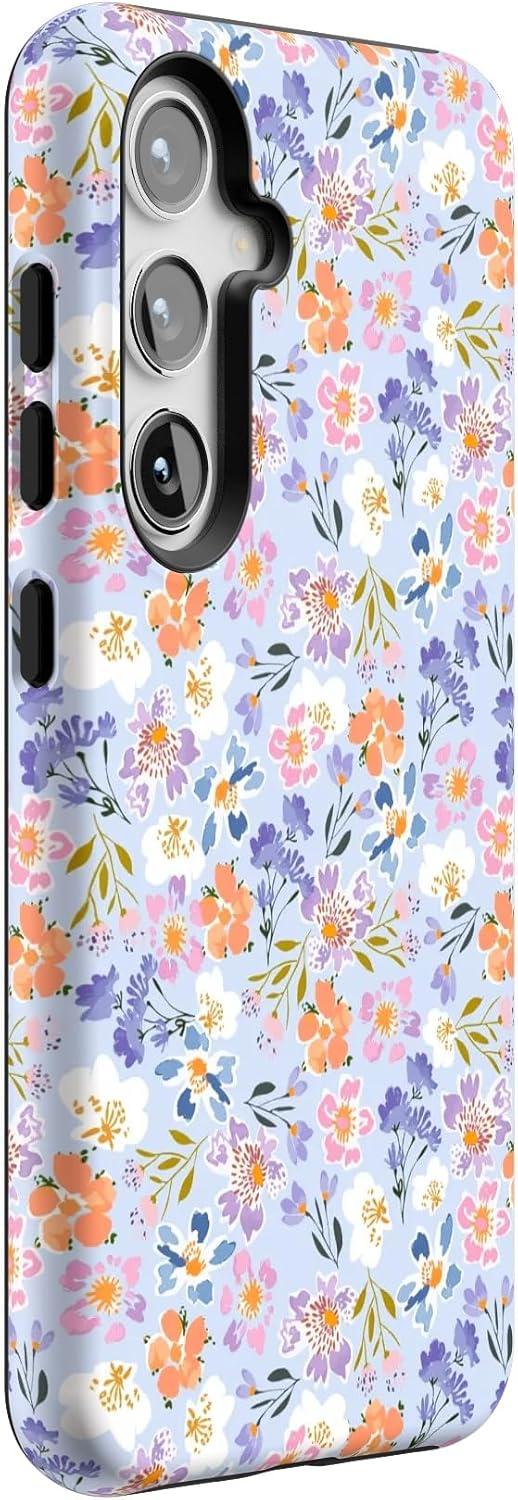 imageCasely Galaxy S24 Case Tuscan Tiles Dolce Vita Essential Slim DualLayer Protective DesignPoppy Meadows Pastel Floral