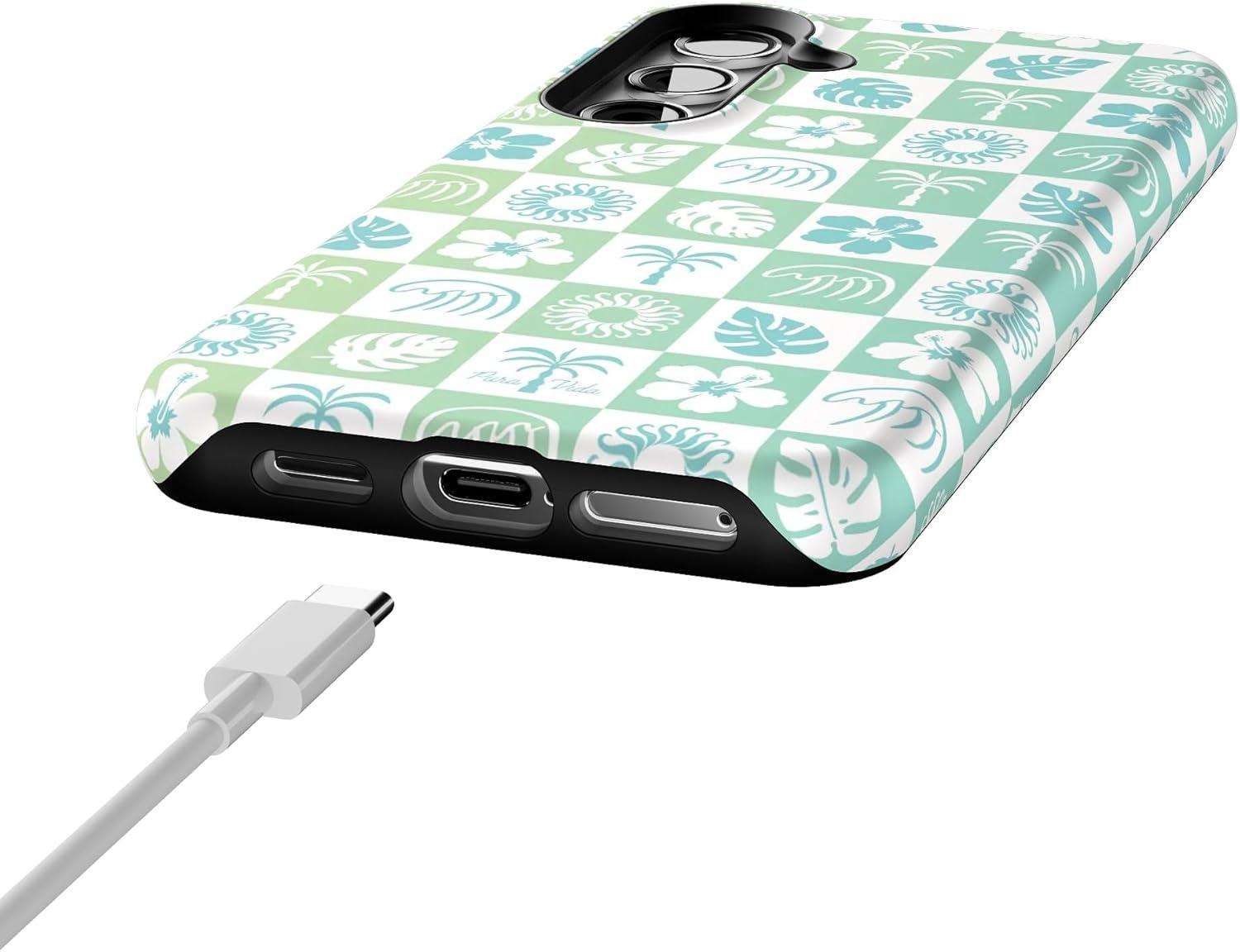 imageCasely Galaxy S24 Case Tuscan Tiles Dolce Vita Essential Slim DualLayer Protective DesignPura Vida Coastal Checkers