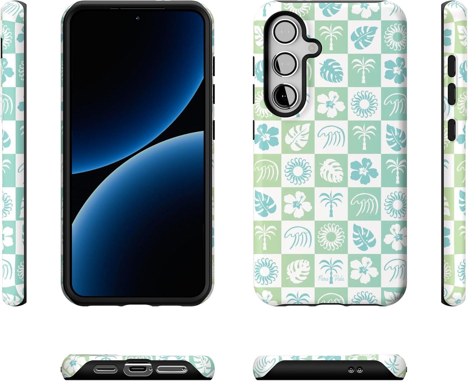 imageCasely Galaxy S24 Case Tuscan Tiles Dolce Vita Essential Slim DualLayer Protective DesignPura Vida Coastal Checkers