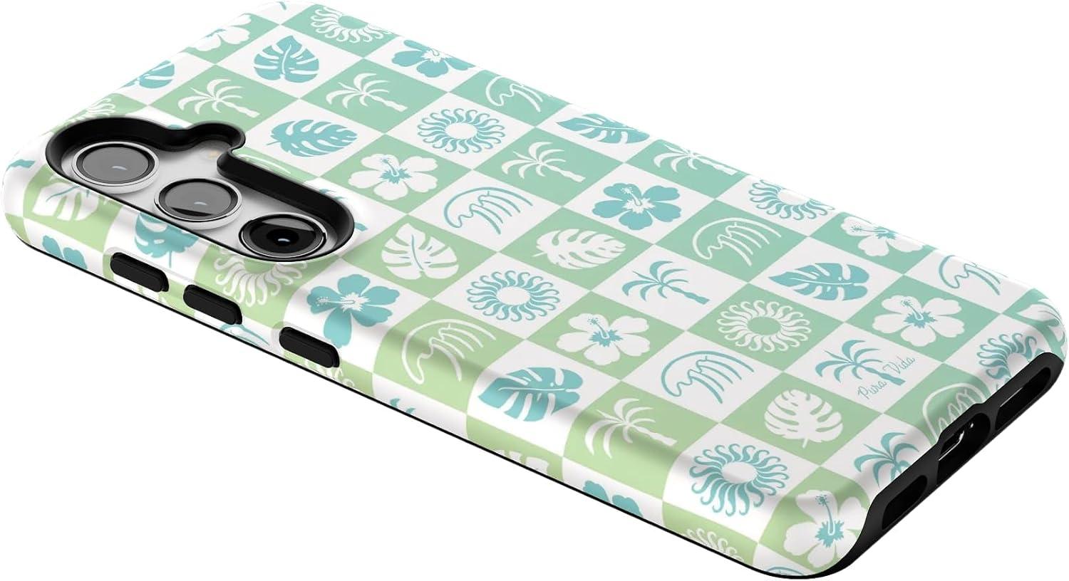 imageCasely Galaxy S24 Case Tuscan Tiles Dolce Vita Essential Slim DualLayer Protective DesignPura Vida Coastal Checkers