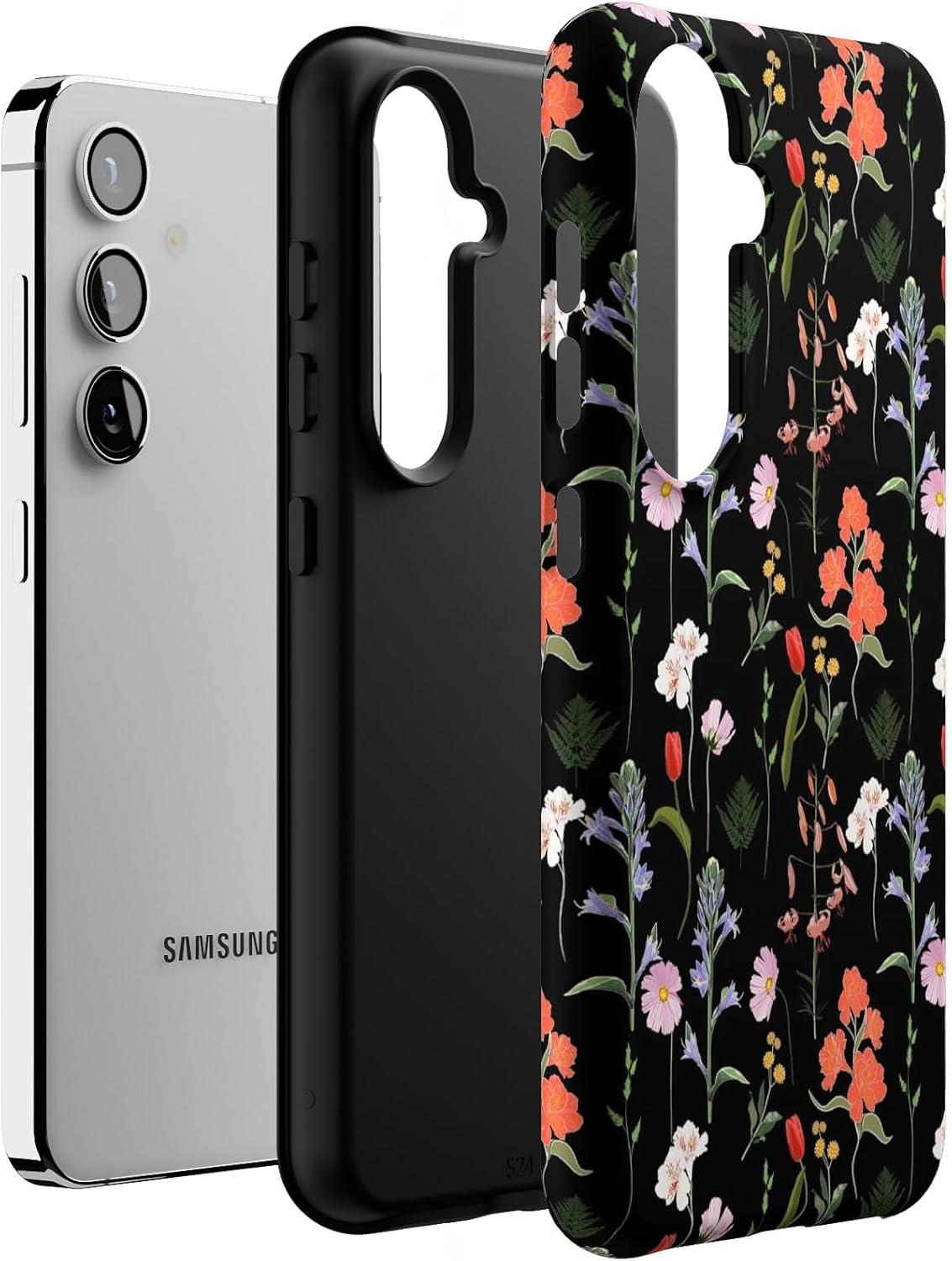 imageCasely Galaxy S24 Case Tuscan Tiles Dolce Vita Essential Slim DualLayer Protective DesignSecret Garden Mixed Floral