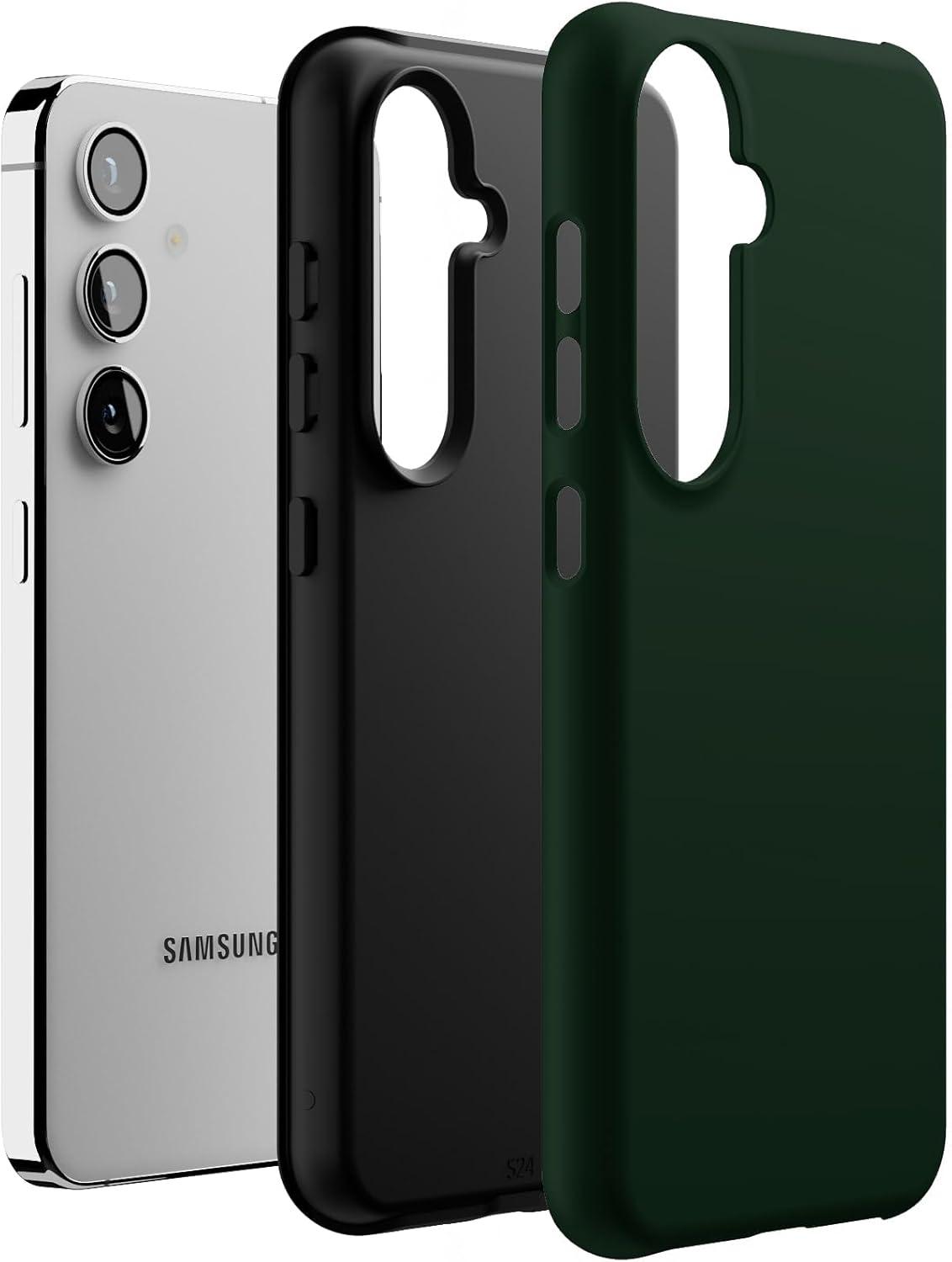 imageCasely Galaxy S24 Case Tuscan Tiles Dolce Vita Essential Slim DualLayer Protective DesignThe Boyfriend Collection Forest Green