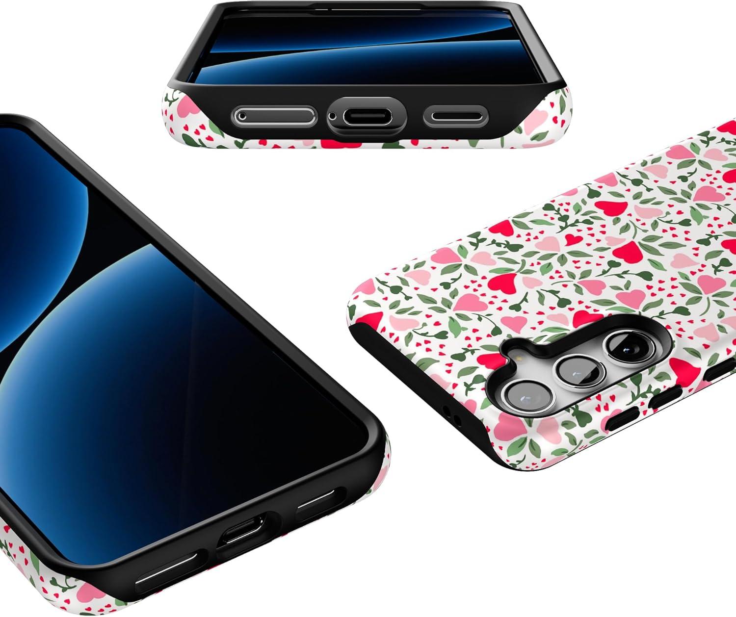 imageCasely Galaxy S24 Case Tuscan Tiles Dolce Vita Essential Slim DualLayer Protective DesignVines of Love Floral Heart