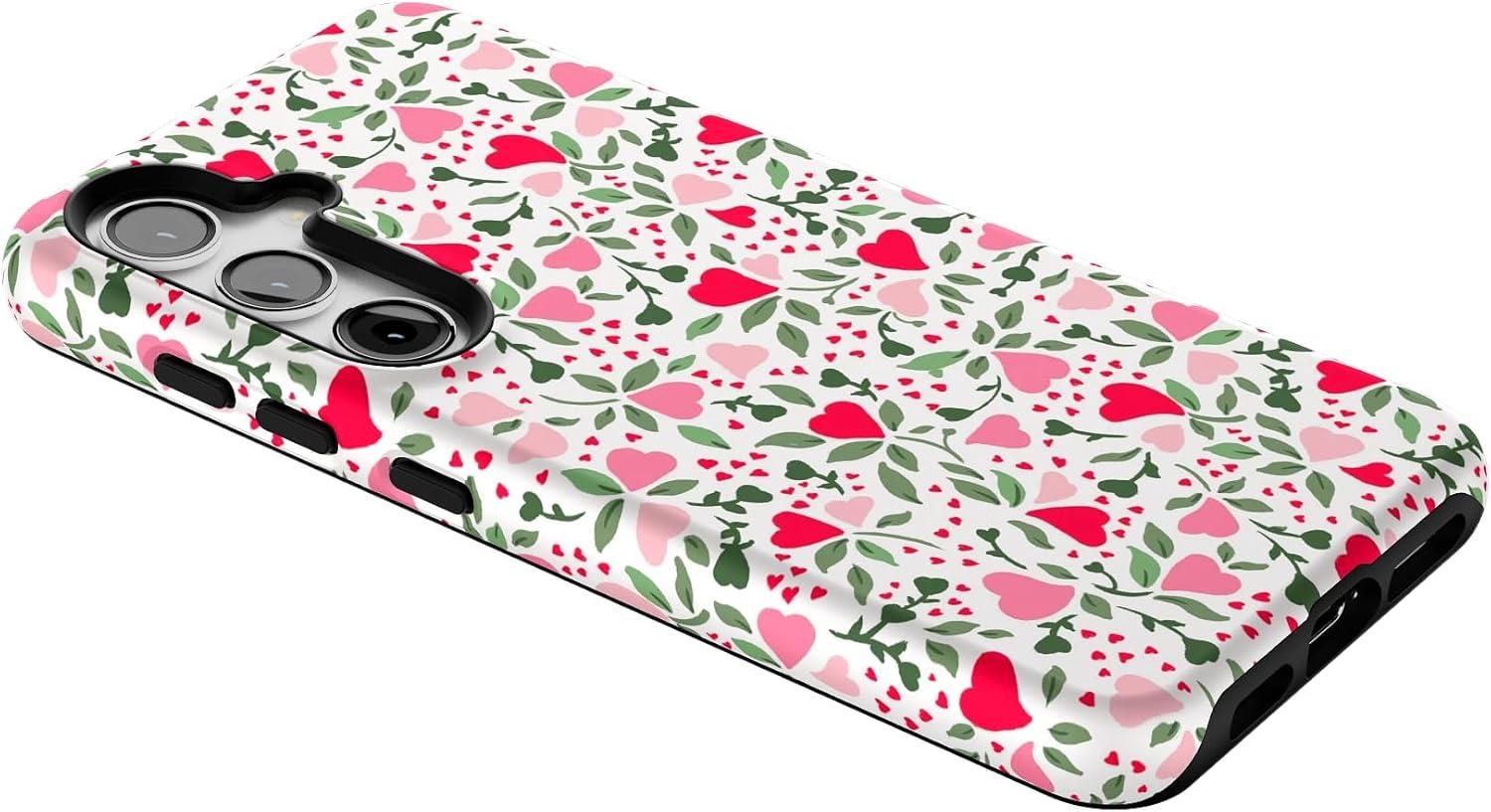 imageCasely Galaxy S24 Case Tuscan Tiles Dolce Vita Essential Slim DualLayer Protective DesignVines of Love Floral Heart