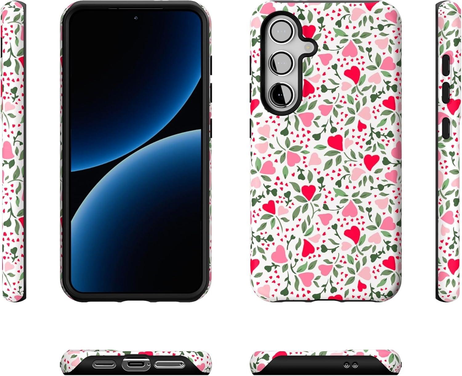 imageCasely Galaxy S24 Case Tuscan Tiles Dolce Vita Essential Slim DualLayer Protective DesignVines of Love Floral Heart