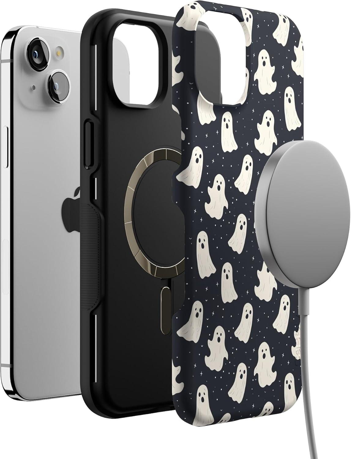 imageCasely iPhone 15 Plus Case Outside The Lines Crayola Marker Case Bold Compatible with MagSafeAll Boos No Bite Friendly Ghost