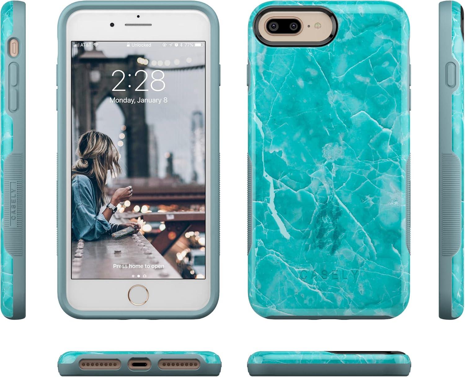 imageCasely iPhone 678 Plus Case Make Your Mark Crayola Paint CaseBeautiful Teal Blue Seaglass