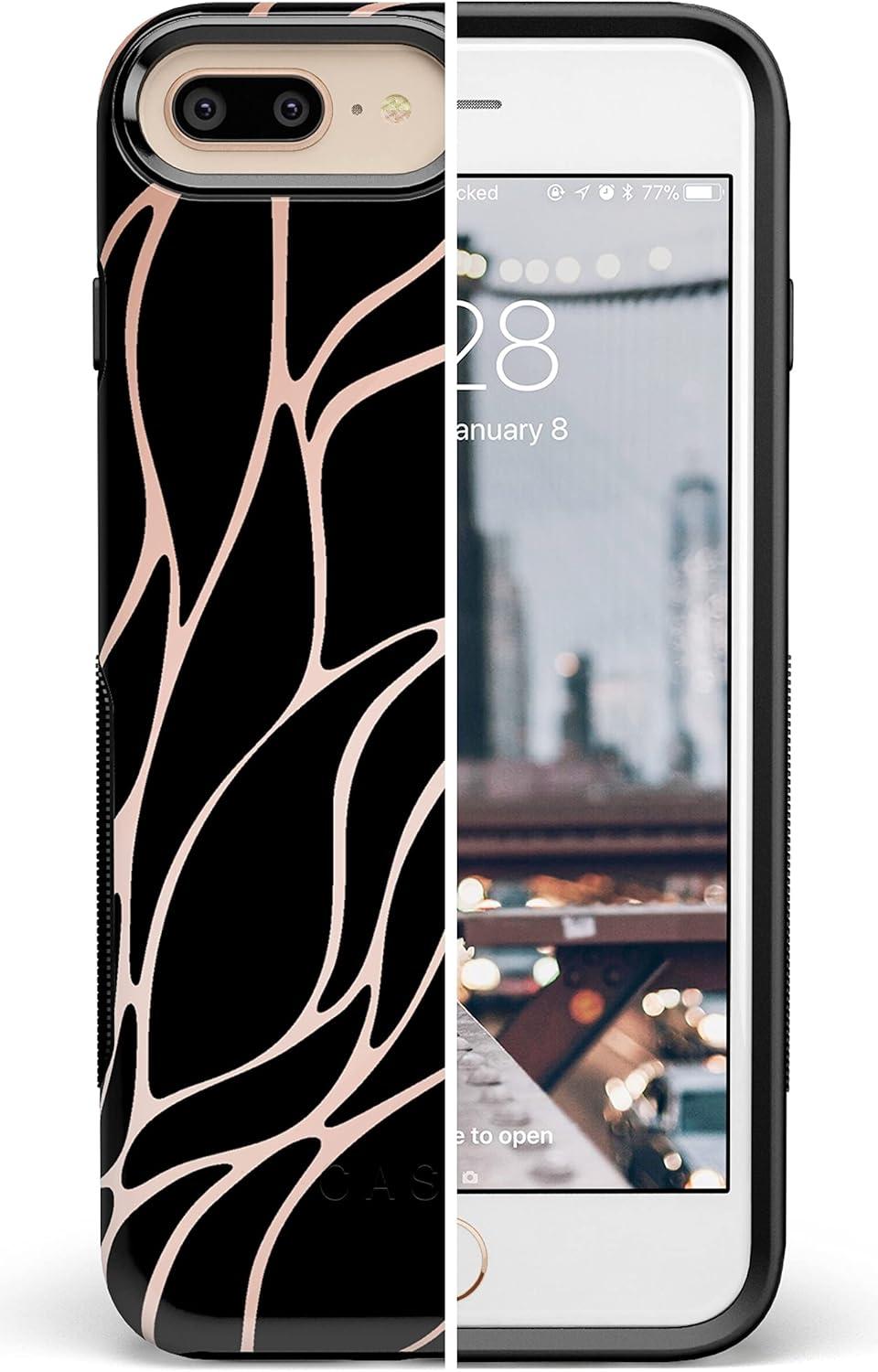 imageCasely iPhone 678 Plus Case Make Your Mark Crayola Paint CaseBlack and Gold Metallic Waves