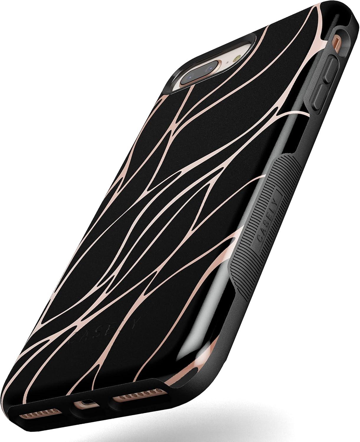 imageCasely iPhone 678 Plus Case Make Your Mark Crayola Paint CaseBlack and Gold Metallic Waves