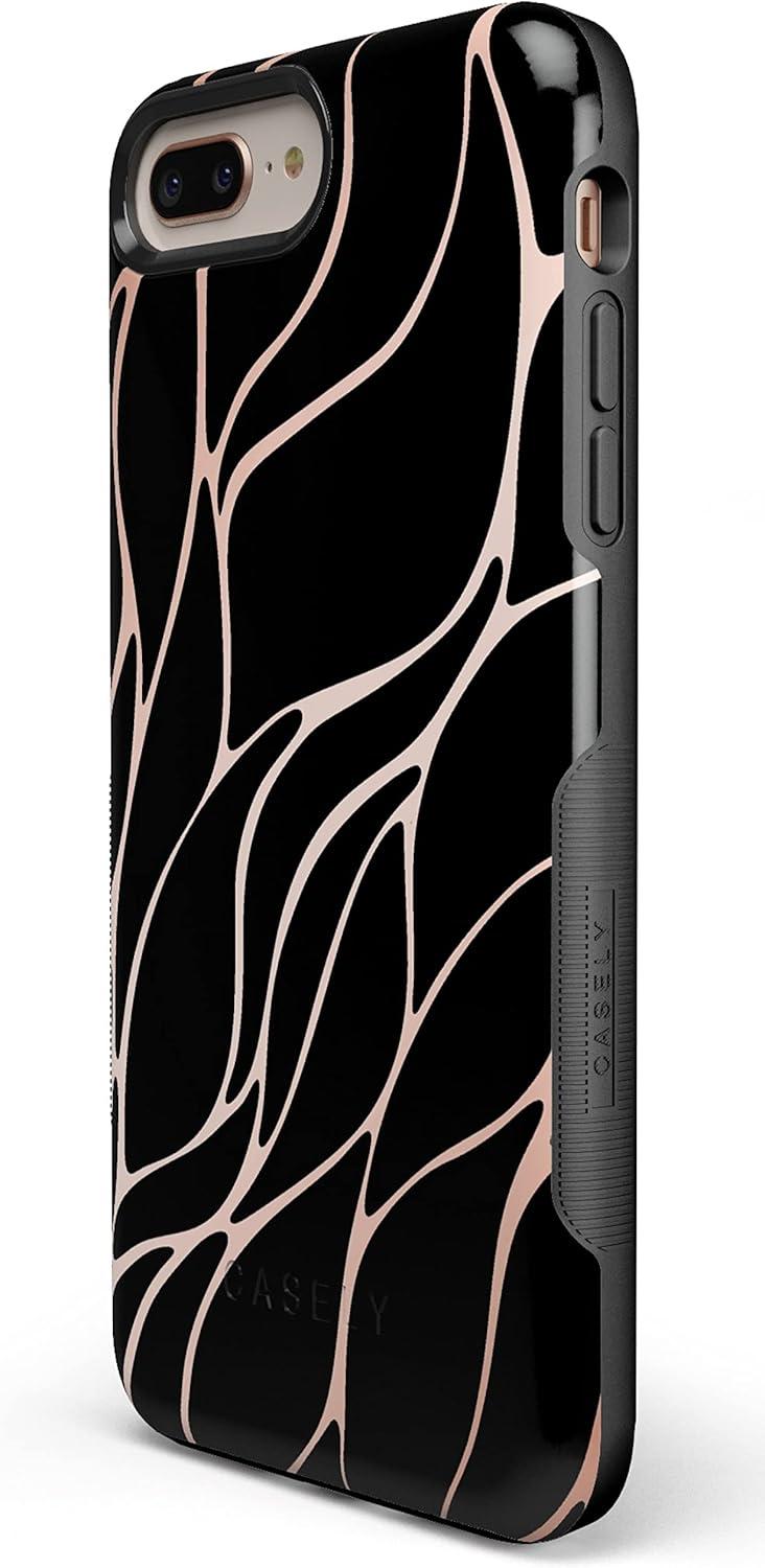 imageCasely iPhone 678 Plus Case Make Your Mark Crayola Paint CaseBlack and Gold Metallic Waves