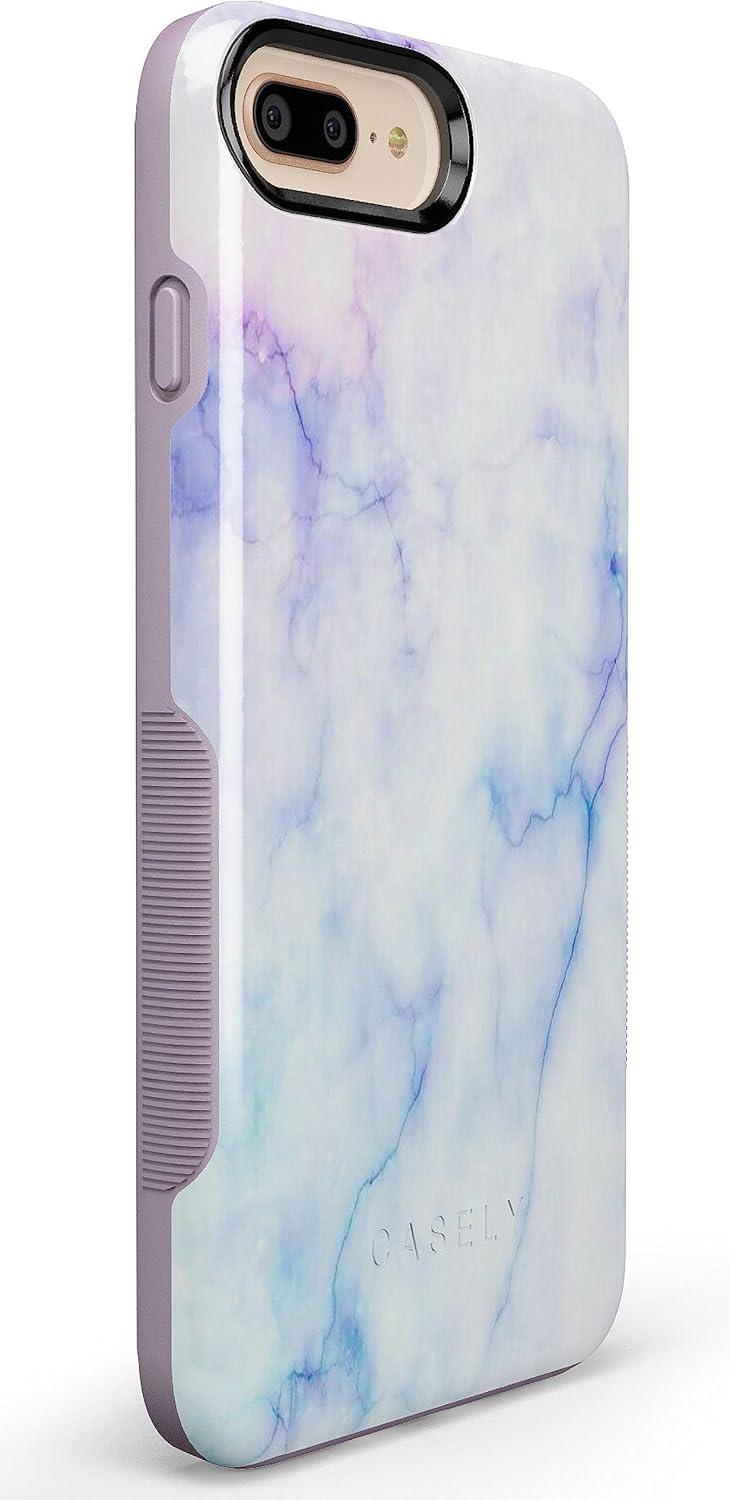 imageCasely iPhone 678 Plus Case Make Your Mark Crayola Paint CaseBlue Purple Cotton Candy Marble