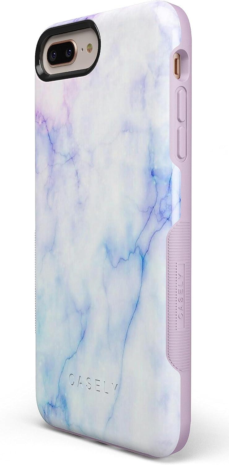 imageCasely iPhone 678 Plus Case Make Your Mark Crayola Paint CaseBlue Purple Cotton Candy Marble