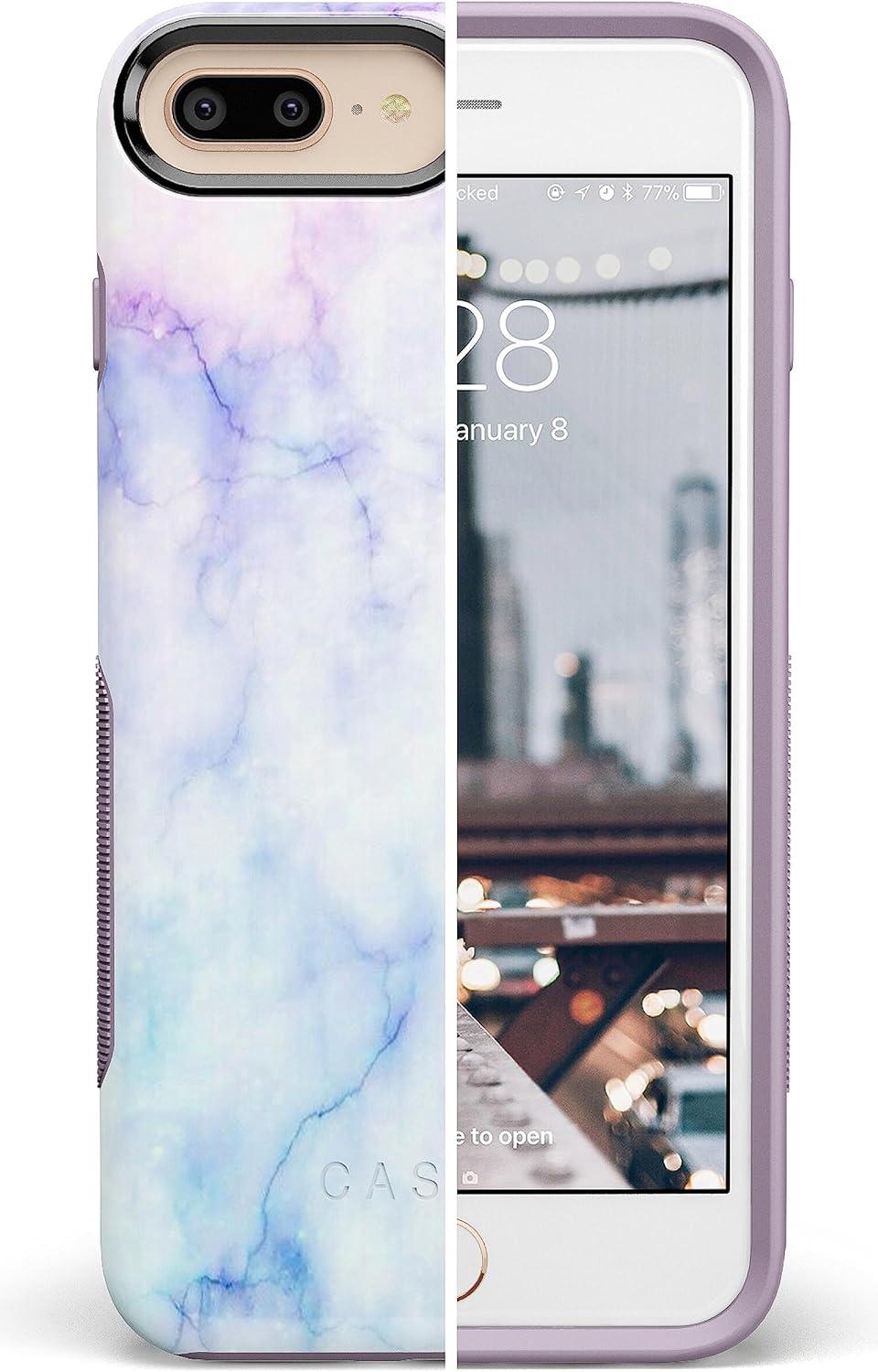 imageCasely iPhone 678 Plus Case Make Your Mark Crayola Paint CaseBlue Purple Cotton Candy Marble