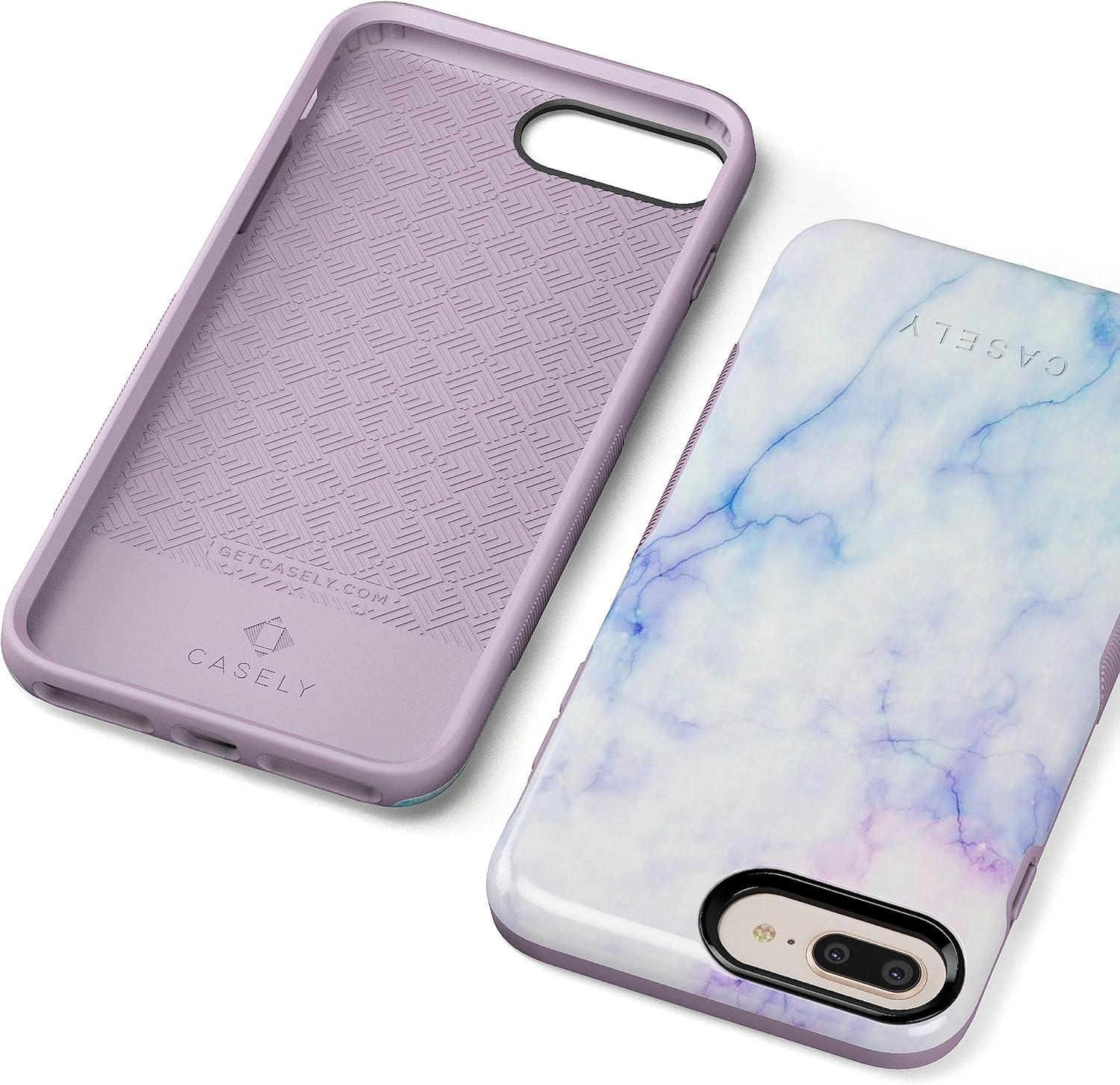 imageCasely iPhone 678 Plus Case Make Your Mark Crayola Paint CaseBlue Purple Cotton Candy Marble