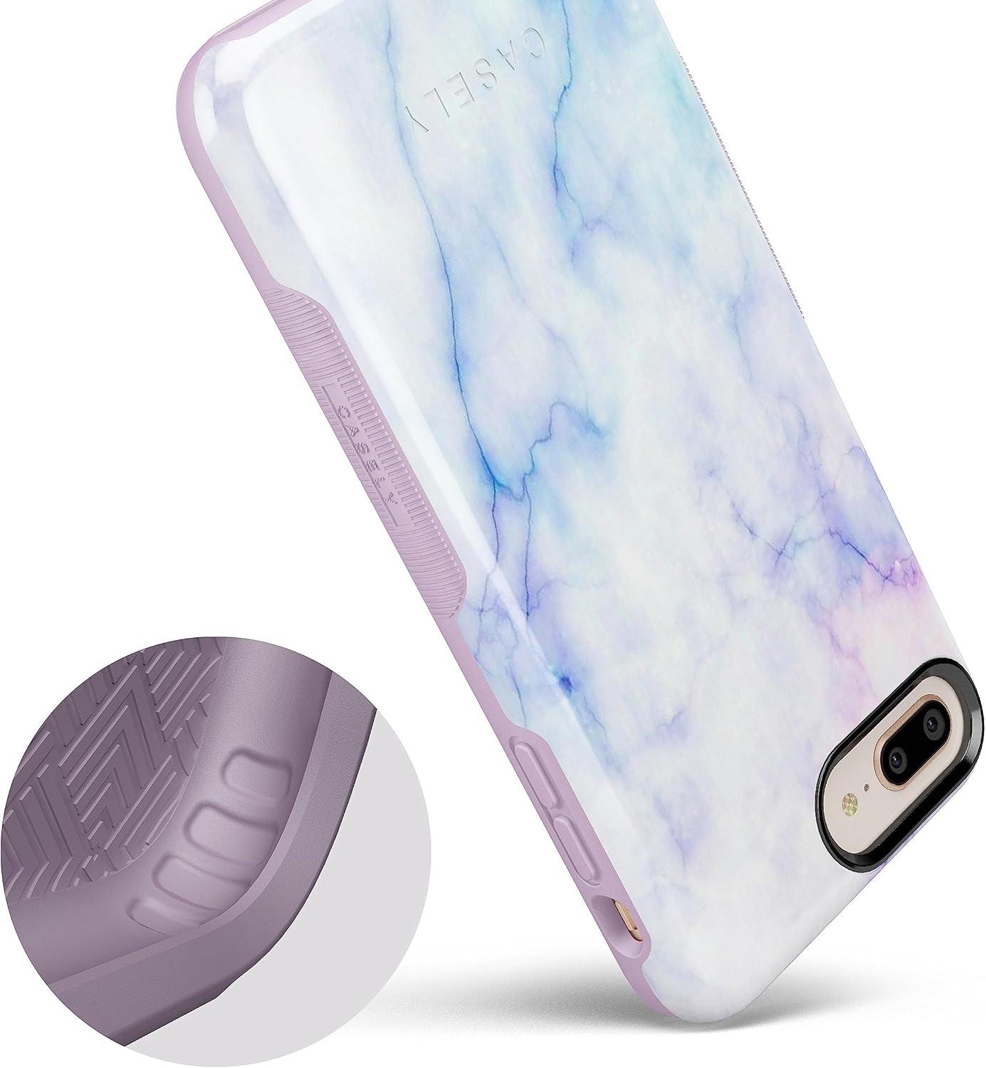 imageCasely iPhone 678 Plus Case Make Your Mark Crayola Paint CaseBlue Purple Cotton Candy Marble