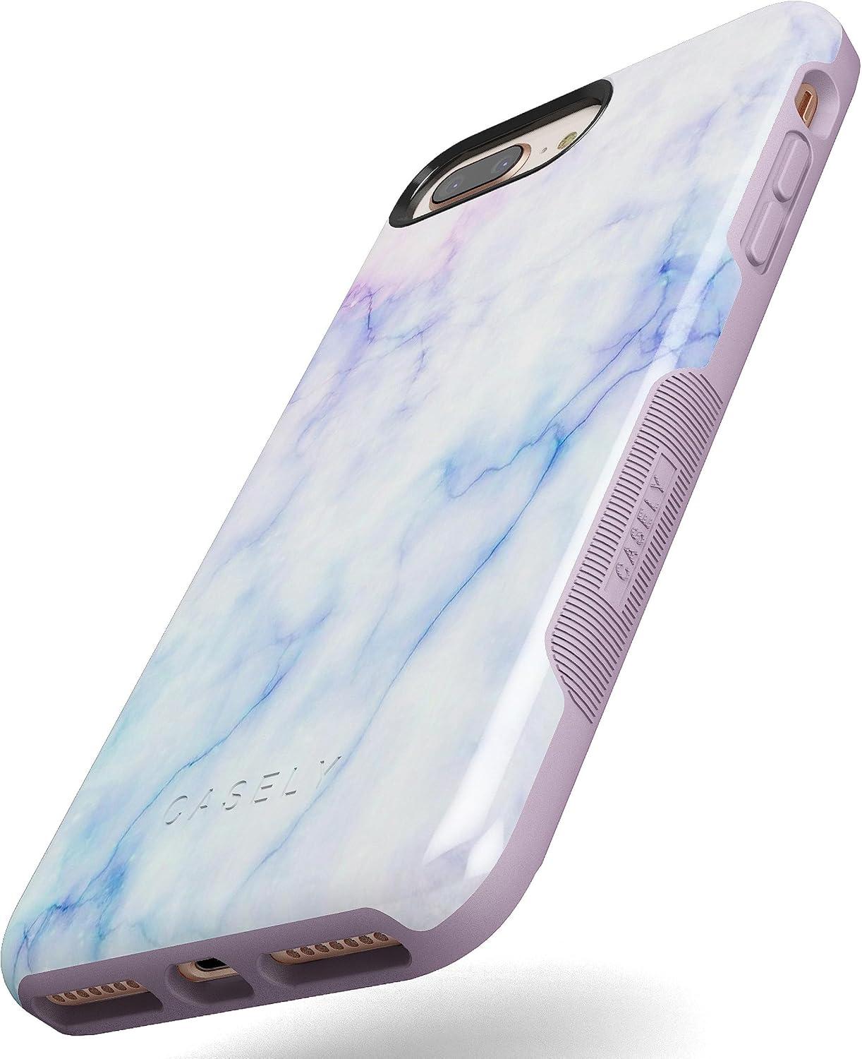imageCasely iPhone 678 Plus Case Make Your Mark Crayola Paint CaseBlue Purple Cotton Candy Marble