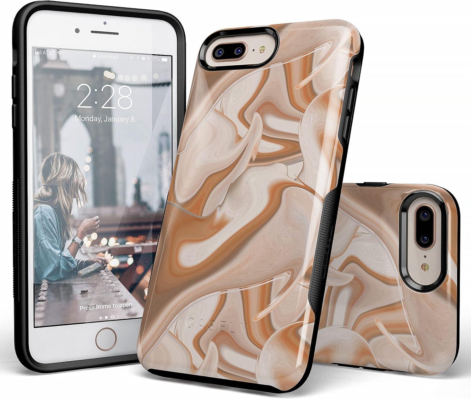 imageCasely iPhone 678 Plus Case Make Your Mark Crayola Paint CaseCaramel Delight Marble Swirl