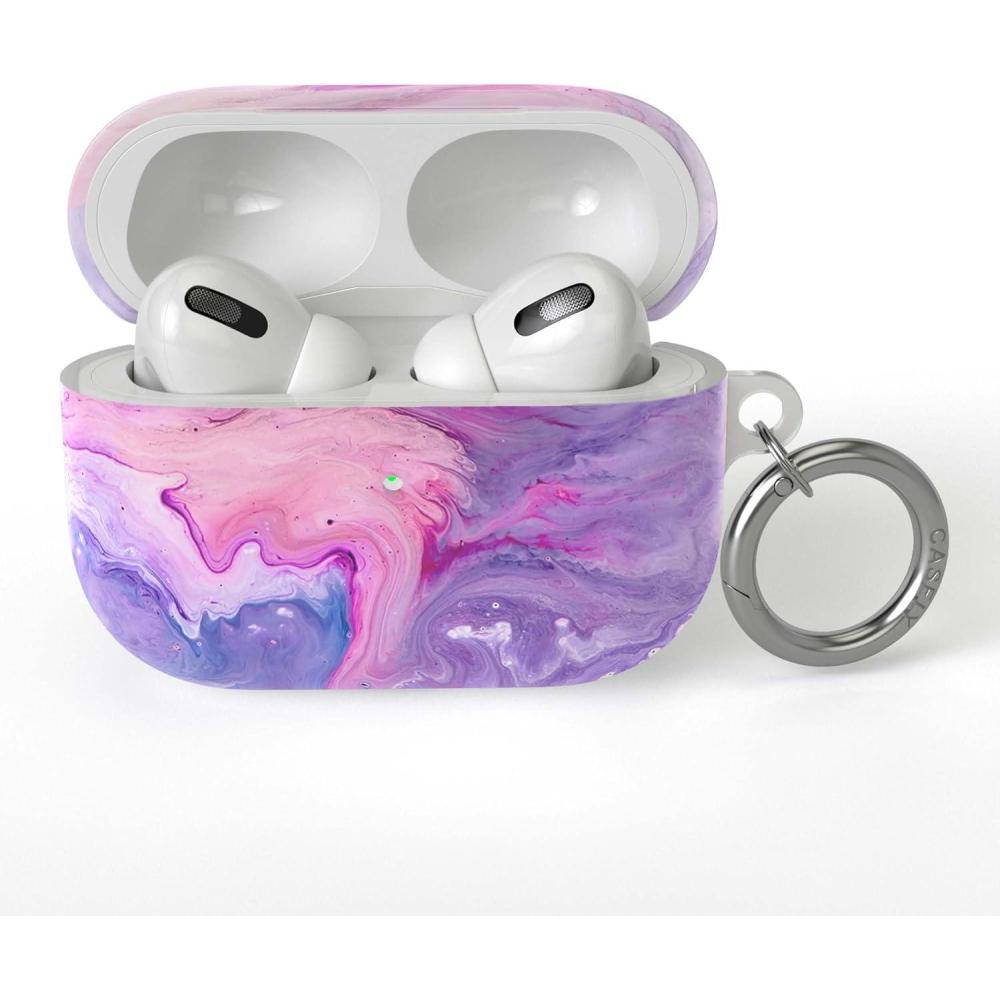 imageCasely AirPods Pro 1 Case Make Your Mark Crayola MarkerTie Dying Over You Purple Marble
