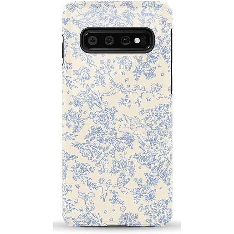 imageCasely Galaxy S10 Case  Seeing Stars  Red White amp Blue  Essential Slim DualLayer Protective DesignCupids Canvas  Periwinkle Floral