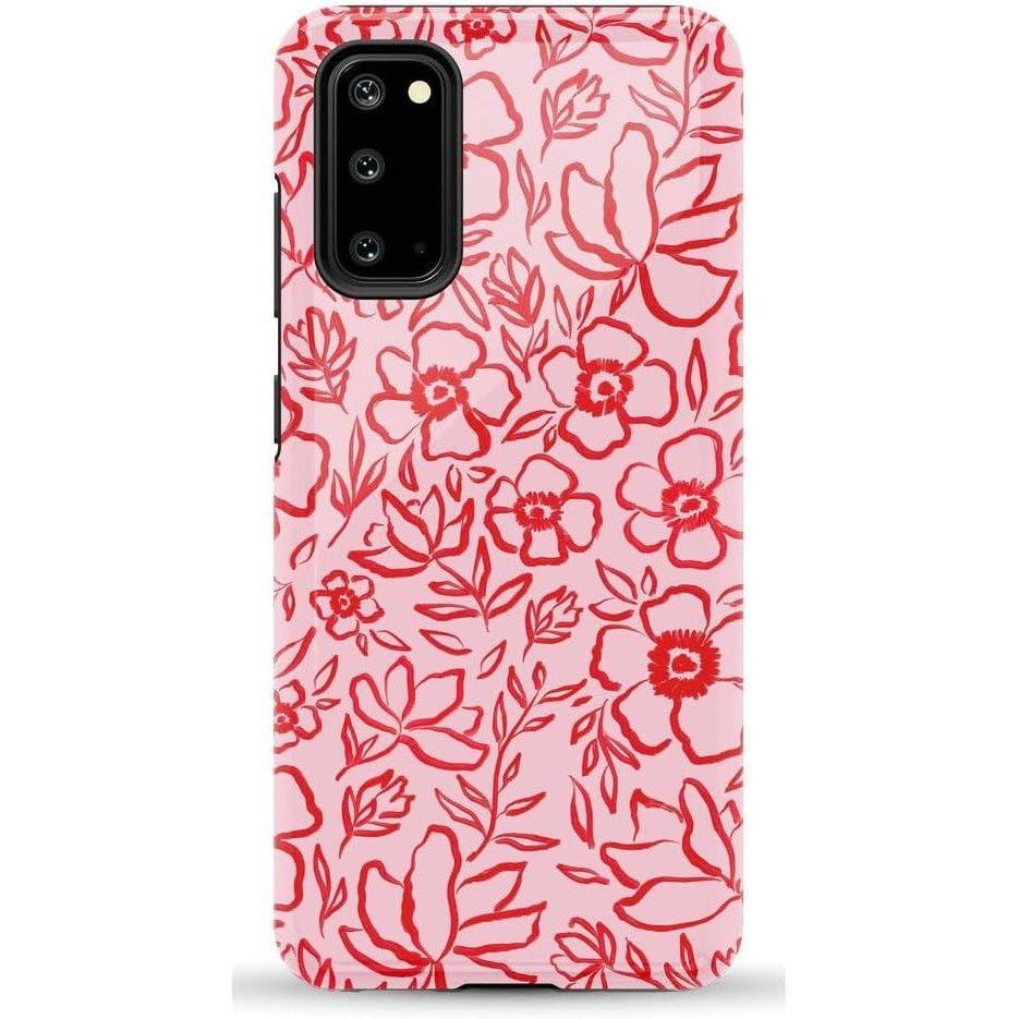 imageCasely Galaxy S20 Case Be Mine Tiny Hearts Essential Slim DualLayer Protective DesignBlush Garden Floral Doodle