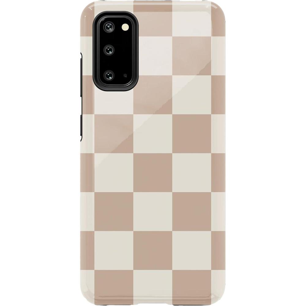 imageCasely Galaxy S20 Case  Be Mine  Tiny Hearts  Essential Slim DualLayer Protective DesignFit Check  Neutral Checkerboard