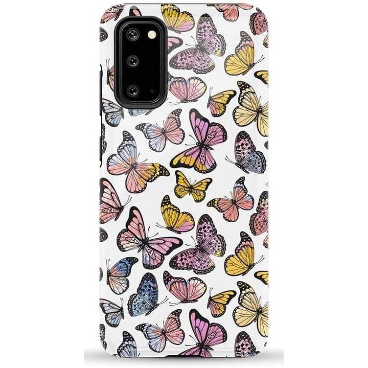 imageCasely Galaxy S20 Case  Be Mine  Tiny Hearts  Essential Slim DualLayer Protective DesignFree Spirit  Rainbow Butterfly