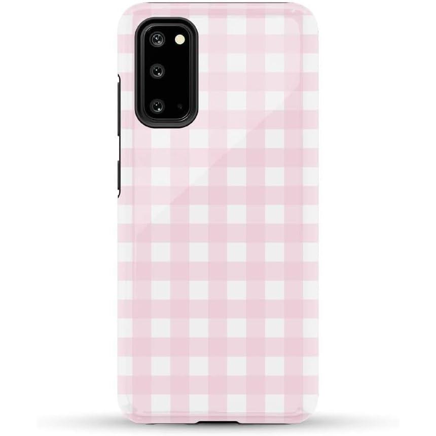 imageCasely Galaxy S20 Case  Be Mine  Tiny Hearts  Essential Slim DualLayer Protective DesignPink Plaid  Sunday Best