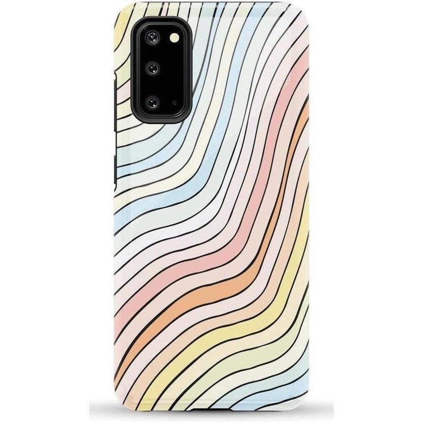 imageCasely Galaxy S20 Case  Be Mine  Tiny Hearts  Essential Slim DualLayer Protective DesignRide The Wave  Pastel Rainbow Lined