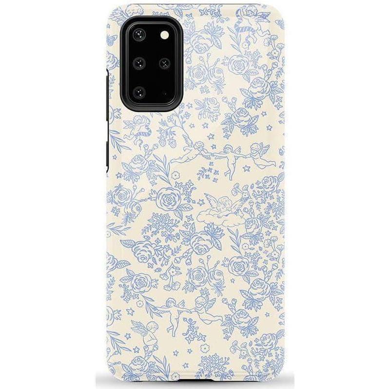 imageCasely Galaxy S20 Plus Case Current Mood Cow Print Essential Slim DualLayer Protective DesignCupids Canvas Periwinkle Floral