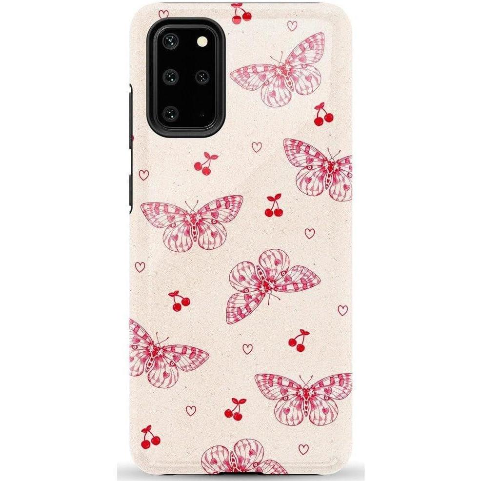 imageCasely Galaxy S20 Plus Case  Current Mood  Cow Print  Essential Slim DualLayer Protective DesignHeart Flutters  Butterfly