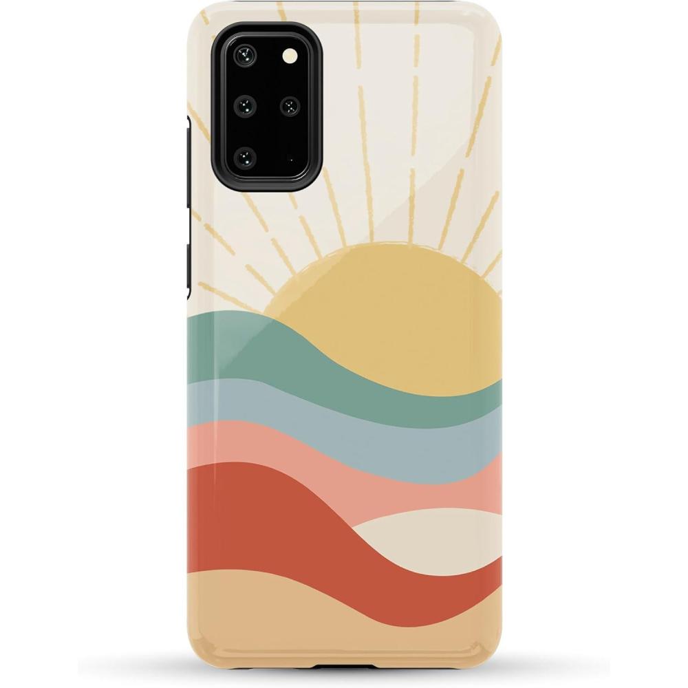 imageCasely Galaxy S20 Plus Case  Current Mood  Cow Print  Essential Slim DualLayer Protective DesignHere Comes the Sun  Colorblock Sunset