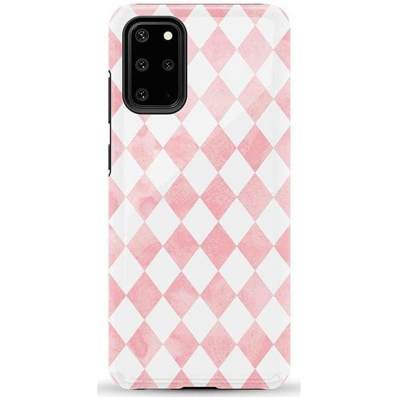 imageCasely Galaxy S20 Plus Case  Current Mood  Cow Print  Essential Slim DualLayer Protective DesignQueen of Diamonds  Pink Watercolor