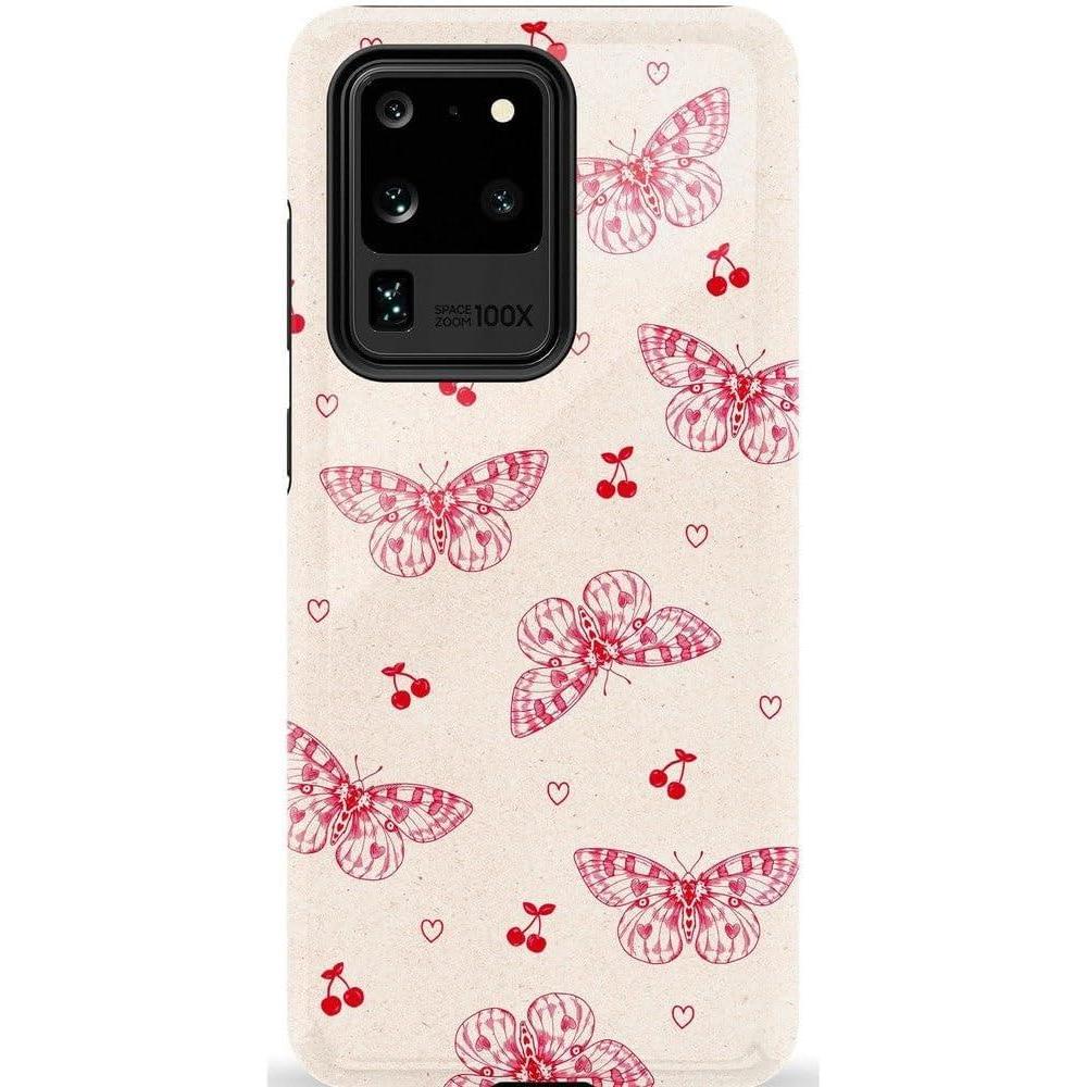 imageCasely Galaxy S20 Ultra Case  Romance Novel  Moody Floral  Essential Slim DualLayer Protective DesignHeart Flutters  Butterfly