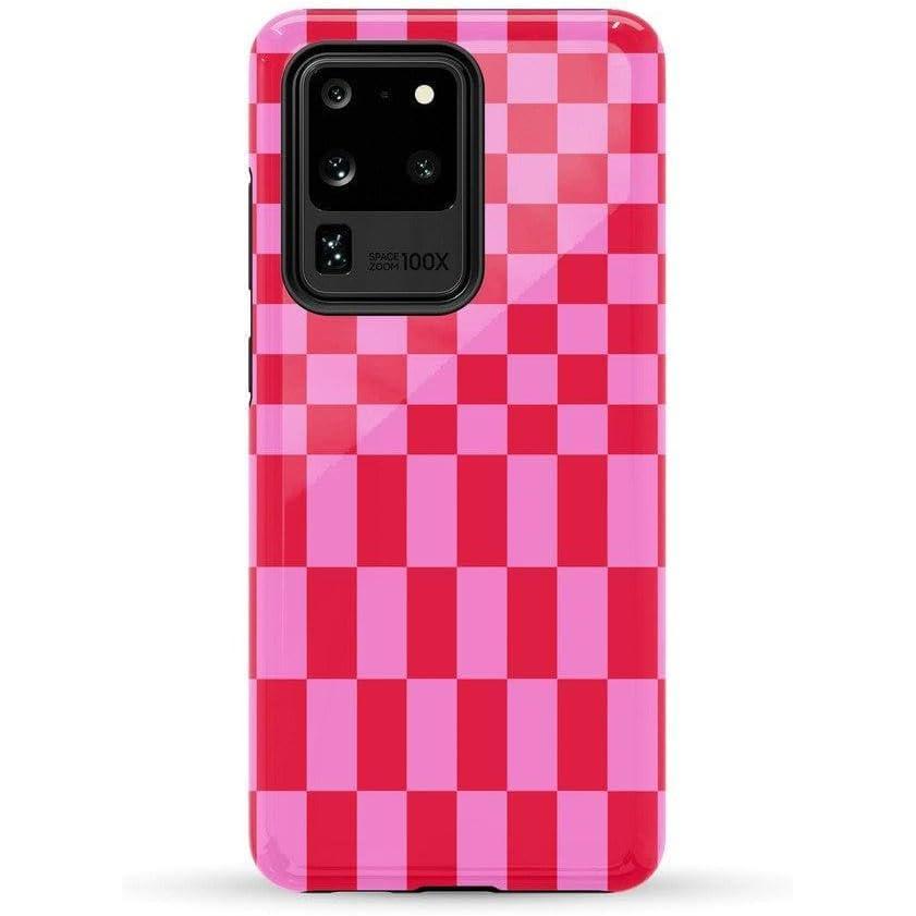 imageCasely Galaxy S20 Ultra Case  Romance Novel  Moody Floral  Essential Slim DualLayer Protective DesignVibe Check  Pink Checkerboard