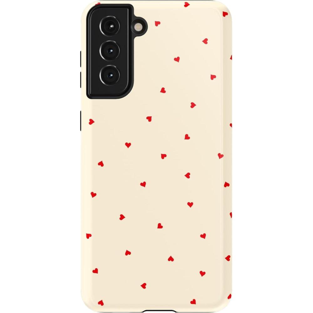 imageCasely Galaxy S21 Case Current Mood Cow PrintBe Mine Tiny Hearts