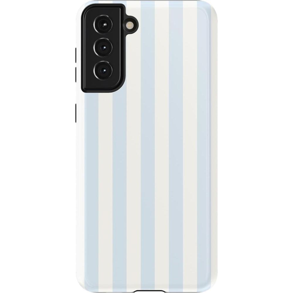 imageCasely Galaxy S21 Case Current Mood Cow PrintBlue Stripes Sunday Best