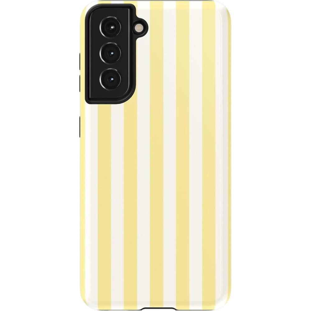 imageCasely Galaxy S21 Case  Current Mood  Cow PrintButter Yellow Stripes  Sunday Best