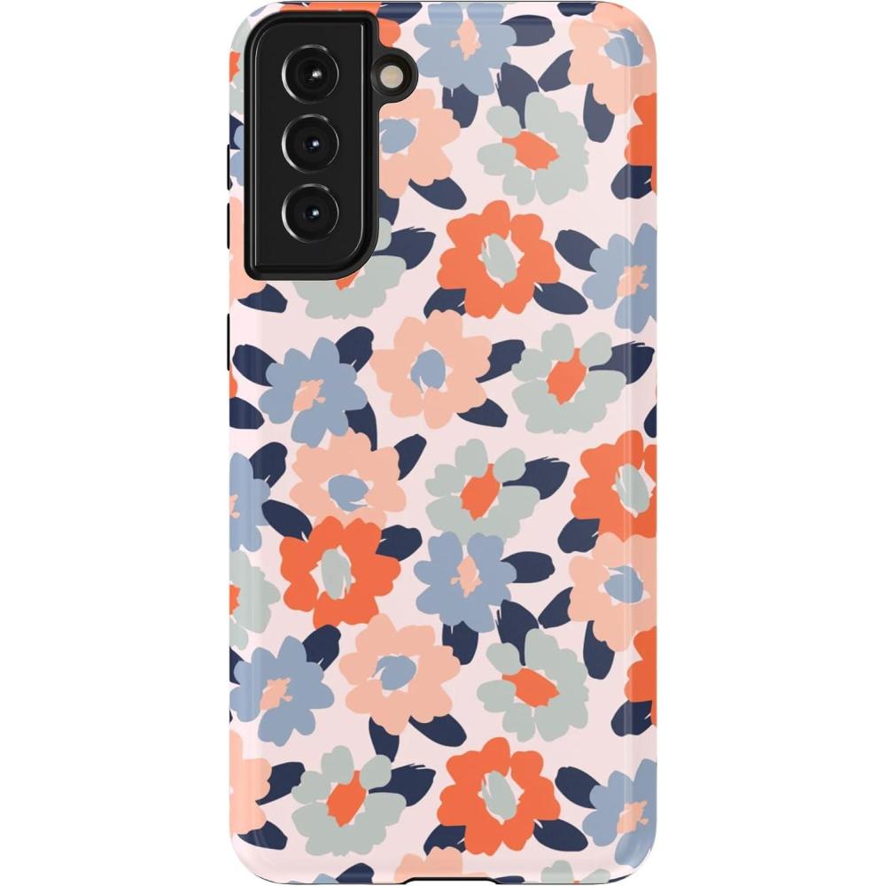 imageCasely Galaxy S21 Case  Current Mood  Cow PrintField of Flowers  Pastel Floral
