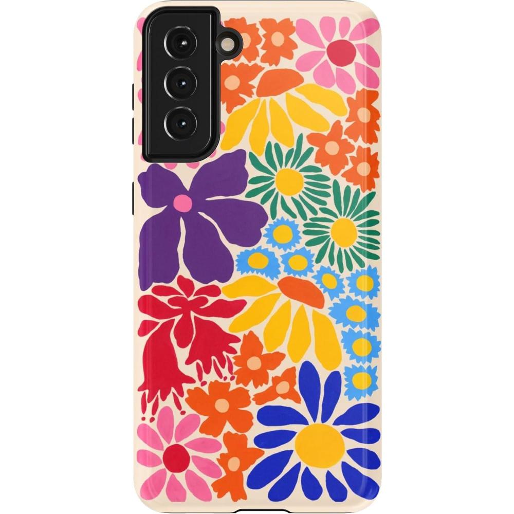 imageCasely Galaxy S21 Case  Current Mood  Cow PrintFlower Patch  MultiColor Floral